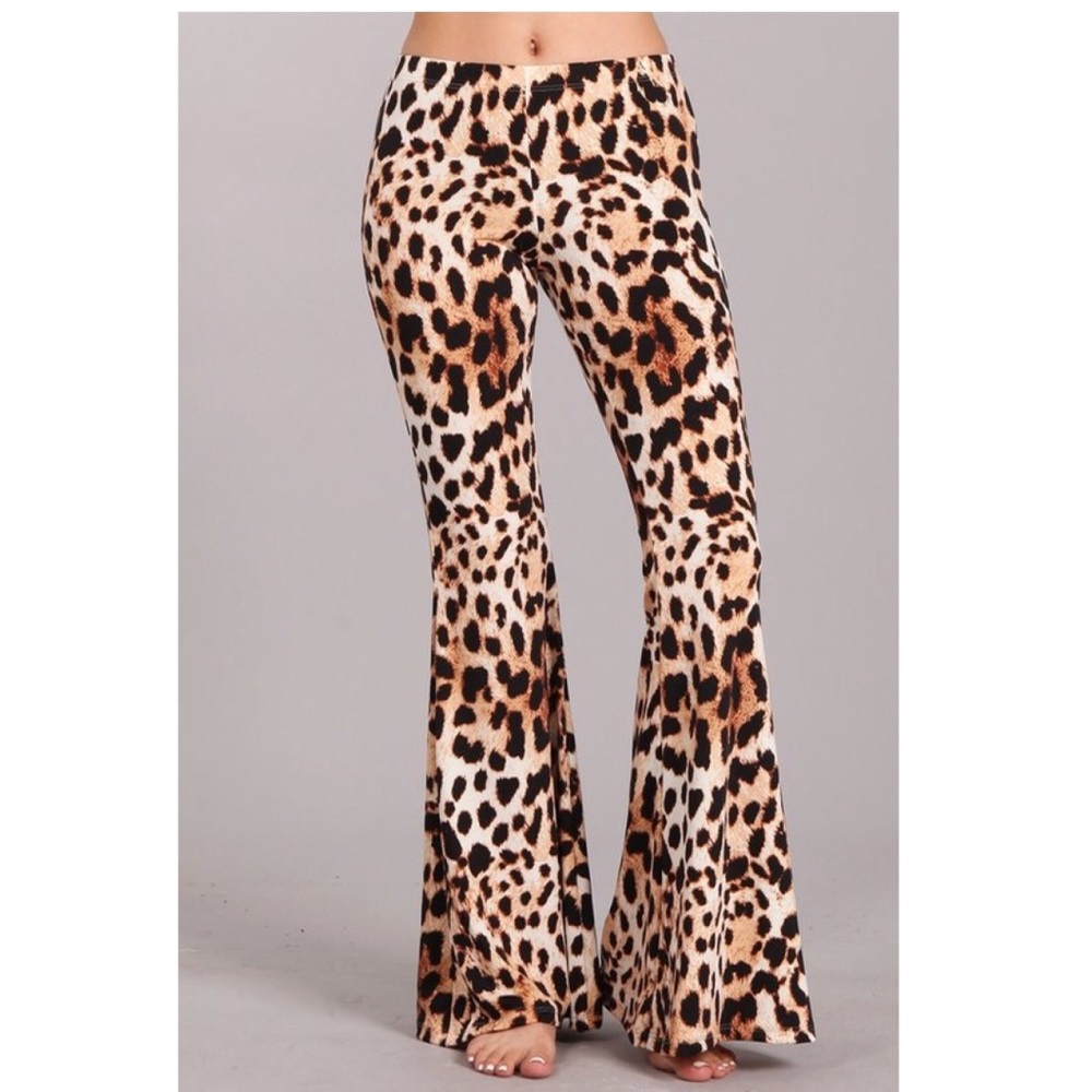 Leopard flare pants